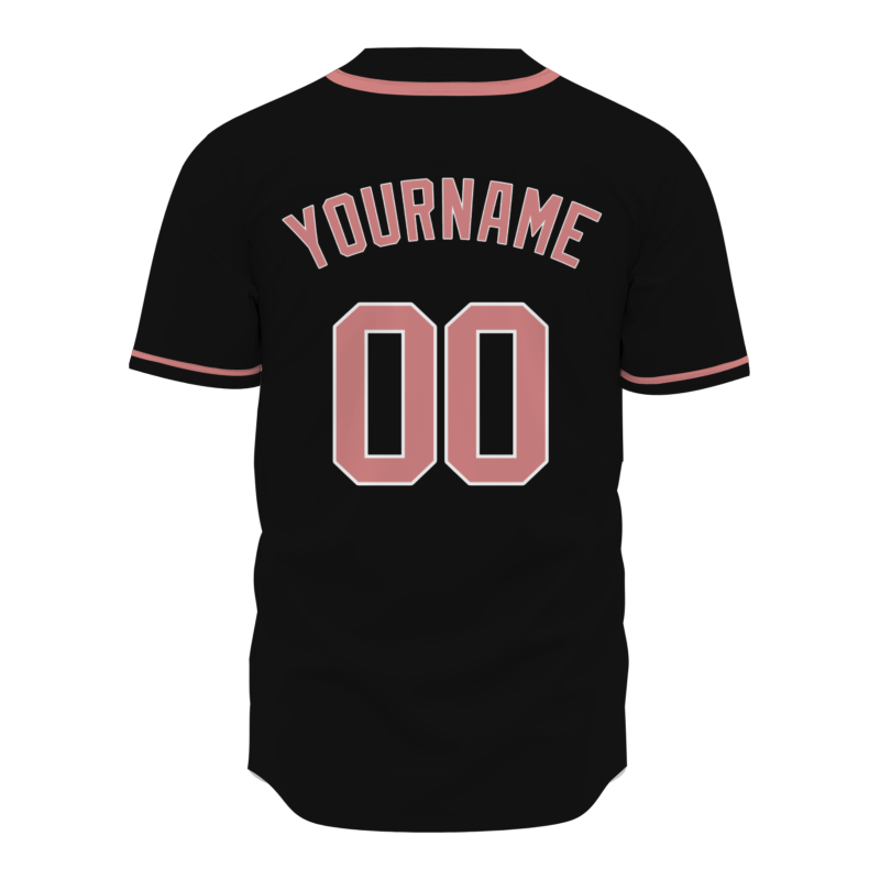 Custom Black Pink Classic Style Full Button Authentic Baseball Jersey