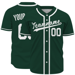 Custom Green White Classic Style Fashion Design Full Button Authentic Baseball Jersey