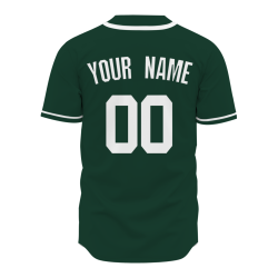 Custom Green White Classic Style Fashion Design Full Button Authentic Baseball Jersey