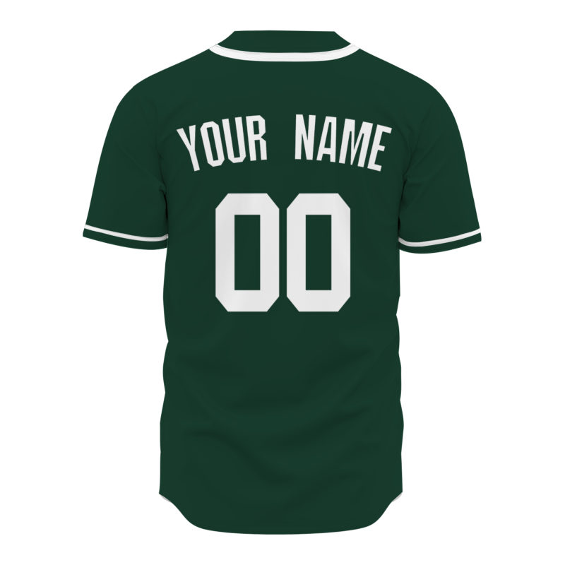 Custom Green White Classic Style Fashion Design Full Button Authentic Baseball Jersey