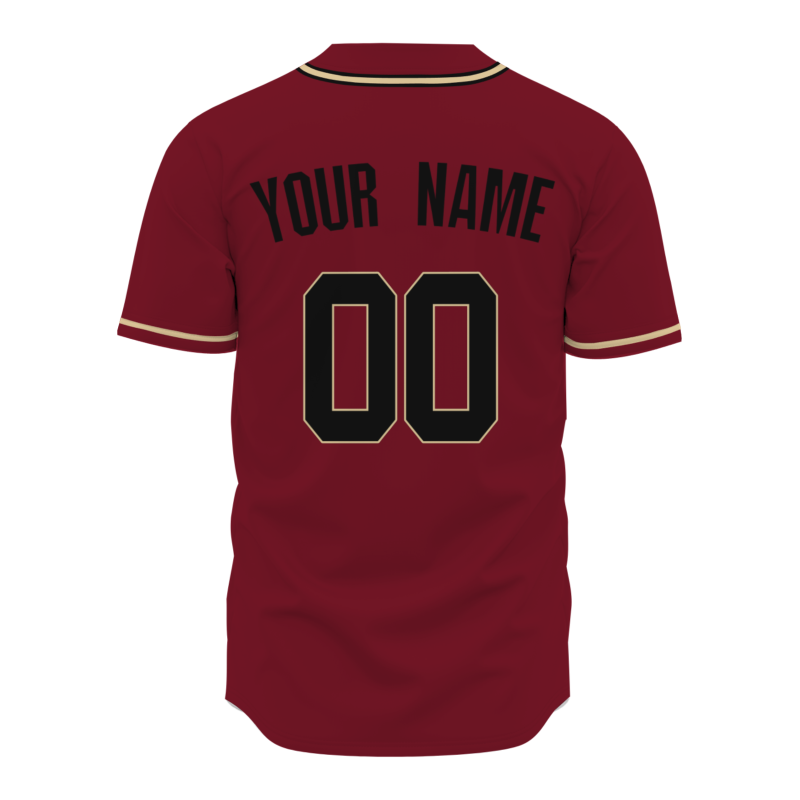 Custom Red Beige Black Classic Style Fashion Design Full Button Authentic Baseball Jersey