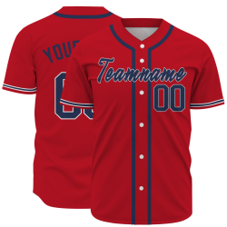 Custom Red Black Blue Classic Style Fashion Design Full Button Authentic Baseball Jersey