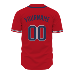 Custom Red Black Blue Classic Style Fashion Design Full Button Authentic Baseball Jersey