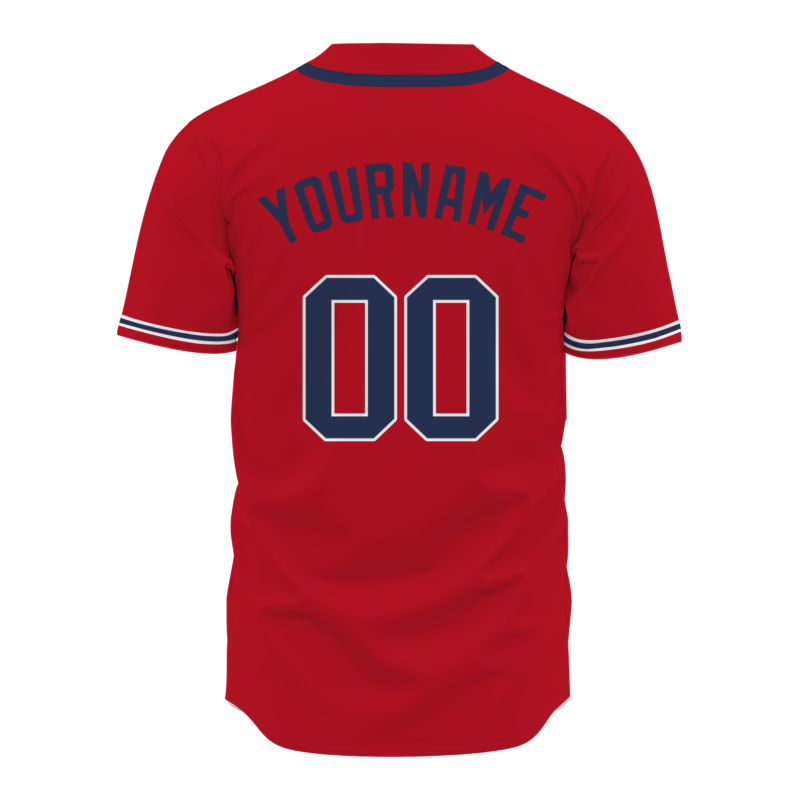 Custom Red Black Blue Classic Style Fashion Design Full Button Authentic Baseball Jersey