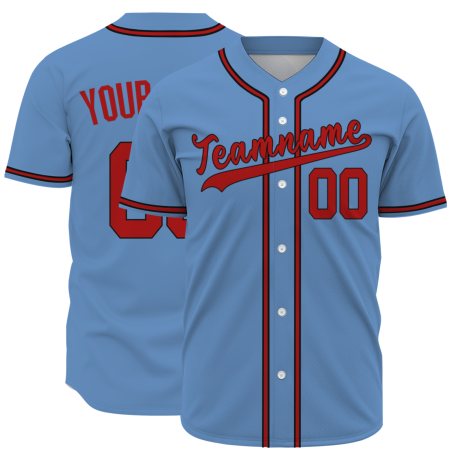 Custom Blue Red Classic Style Fashion Design Full Button Baseball Jersey