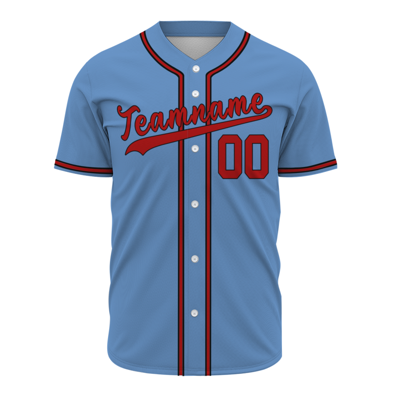 Custom Blue Red Classic Style Fashion Design Full Button Baseball Jersey