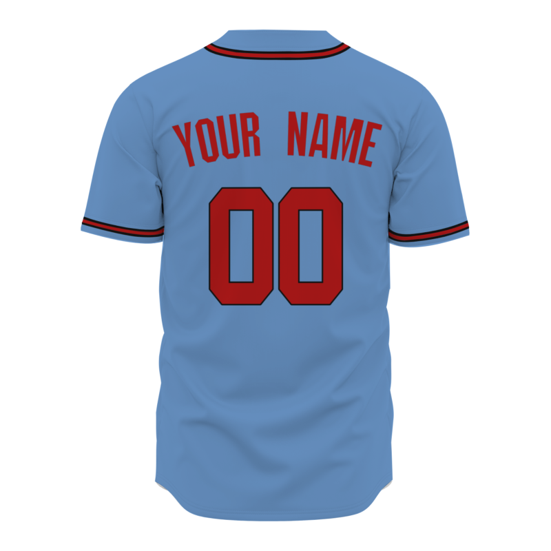 Custom Blue Red Classic Style Fashion Design Full Button Baseball Jersey