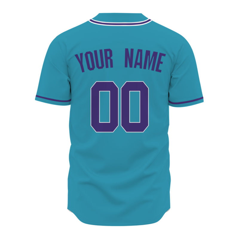 Custom Blue Purple Classic Style Fashion Design Full Button Baseball Jersey
