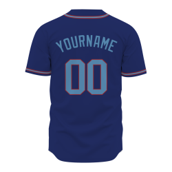 Custom Purple Blue Classic Style Fashion Design Full Button Baseball Jersey