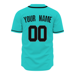 Custom Mint Green Black Classic Style Button Down Authentic Baseball Jersey
