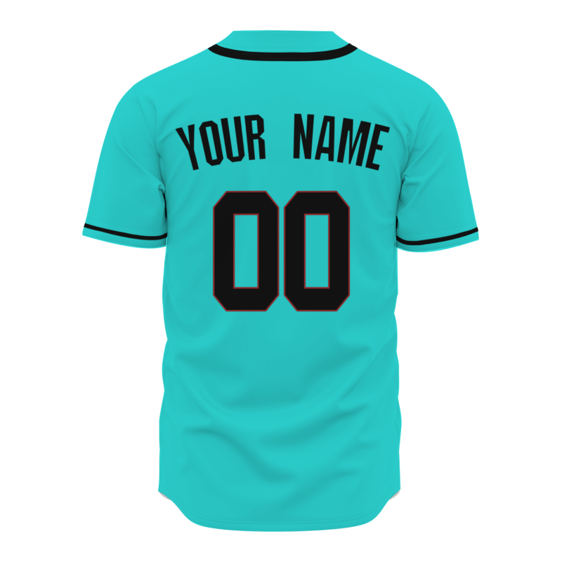 Custom Mint Green Black Classic Style Button Down Authentic Baseball Jersey
