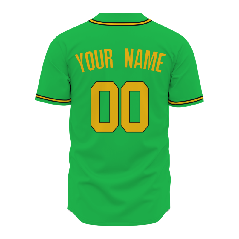 Custom Green Royal Yellow Classic Style Button Down Authentic Baseball Jersey