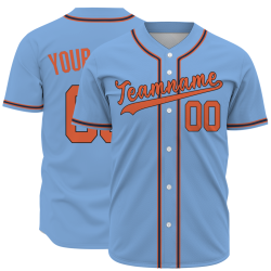 Custom Blue Orange Black Button Down Classic Style Authentic Baseball Jersey