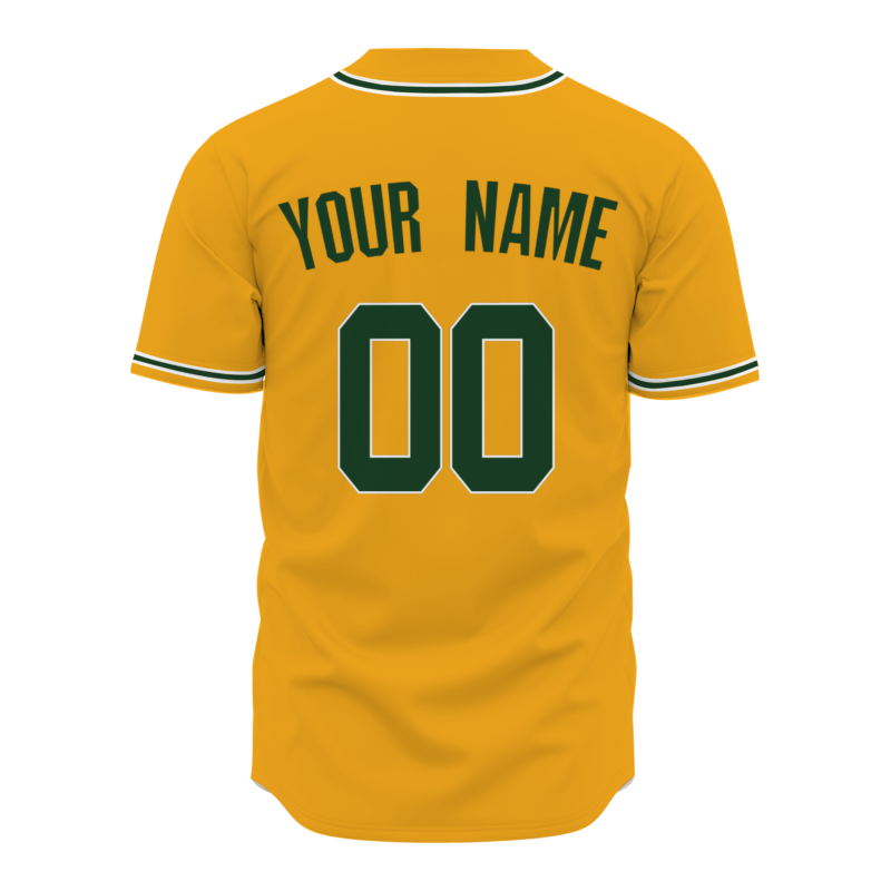 Custom Yellow White Green Fashion Design Button Down Baseball Jersey