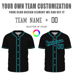 Custom Black Blue Personalized Classic Style Authentic Baseball Jersey