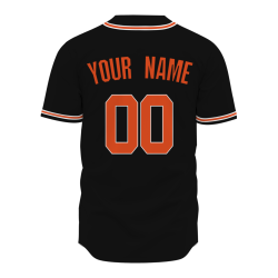 Custom Black Orange Personalized Classic Style Authentic Baseball Jersey
