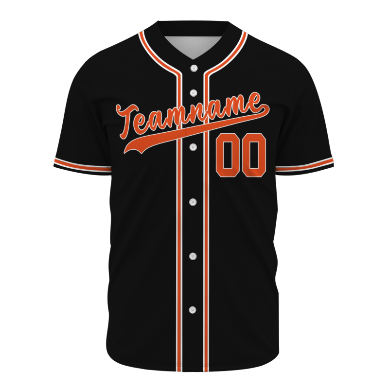 Custom Black Orange Personalized Classic Style Authentic Baseball Jersey