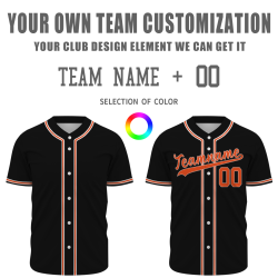 Custom Black Orange Personalized Classic Style Authentic Baseball Jersey
