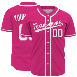 Custom Pink White Classic Style Authentic Baseball Jersey