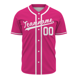 Custom Pink White Classic Style Authentic Baseball Jersey