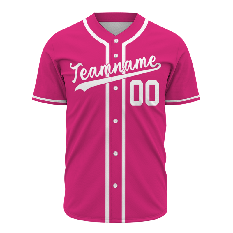 Custom Pink White Classic Style Authentic Baseball Jersey