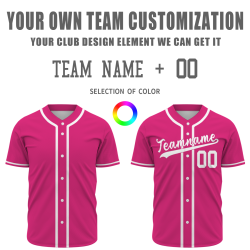 Custom Pink White Classic Style Authentic Baseball Jersey
