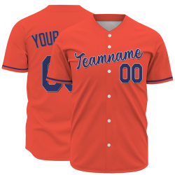 Custom Orange Blue Classic Style Authentic Baseball Jersey