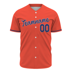 Custom Orange Blue Classic Style Authentic Baseball Jersey