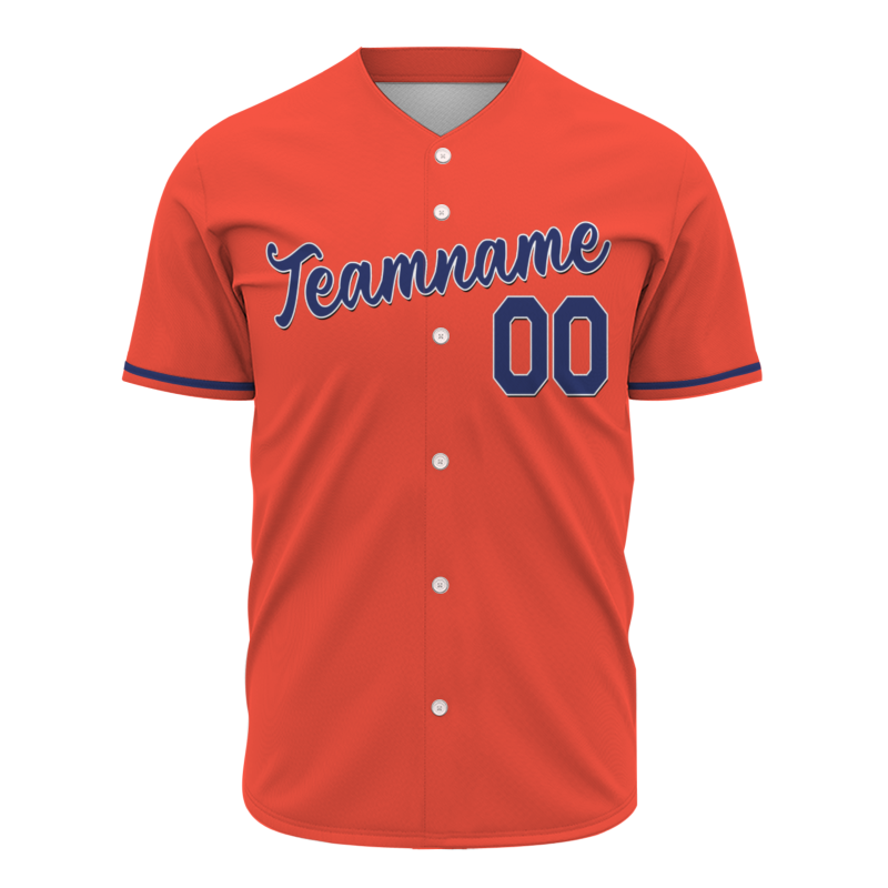 Custom Orange Blue Classic Style Authentic Baseball Jersey