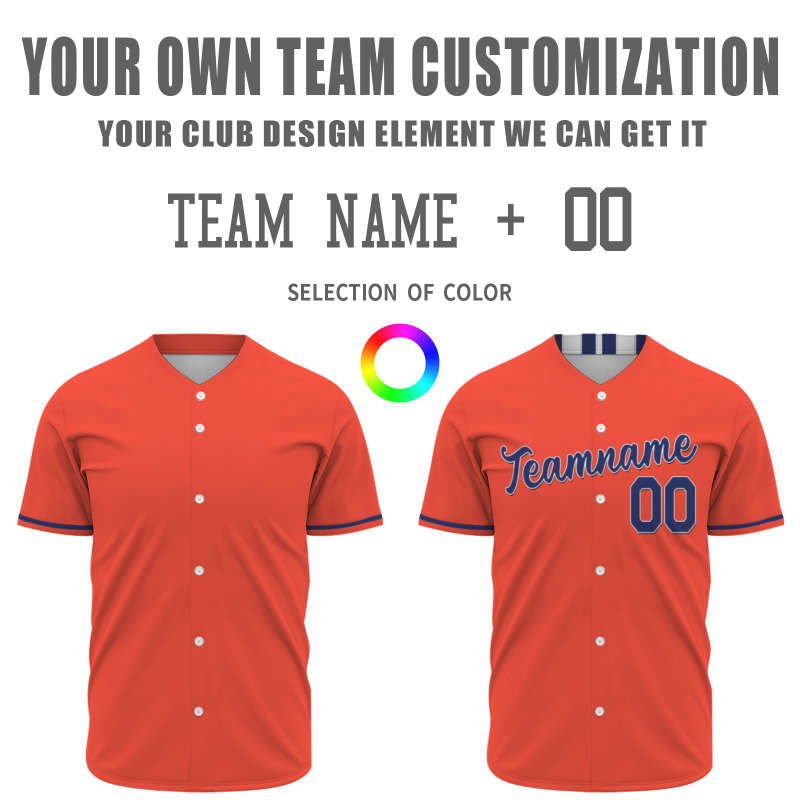 Custom Orange Blue Classic Style Authentic Baseball Jersey