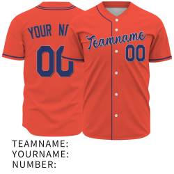 Custom Orange Blue Classic Style Authentic Baseball Jersey