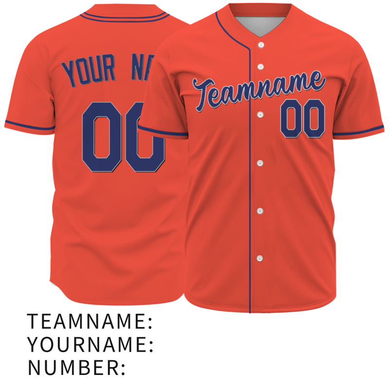 Custom Orange Blue Classic Style Authentic Baseball Jersey