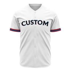 Custom White Red Black Classic Style Authentic Baseball Jersey