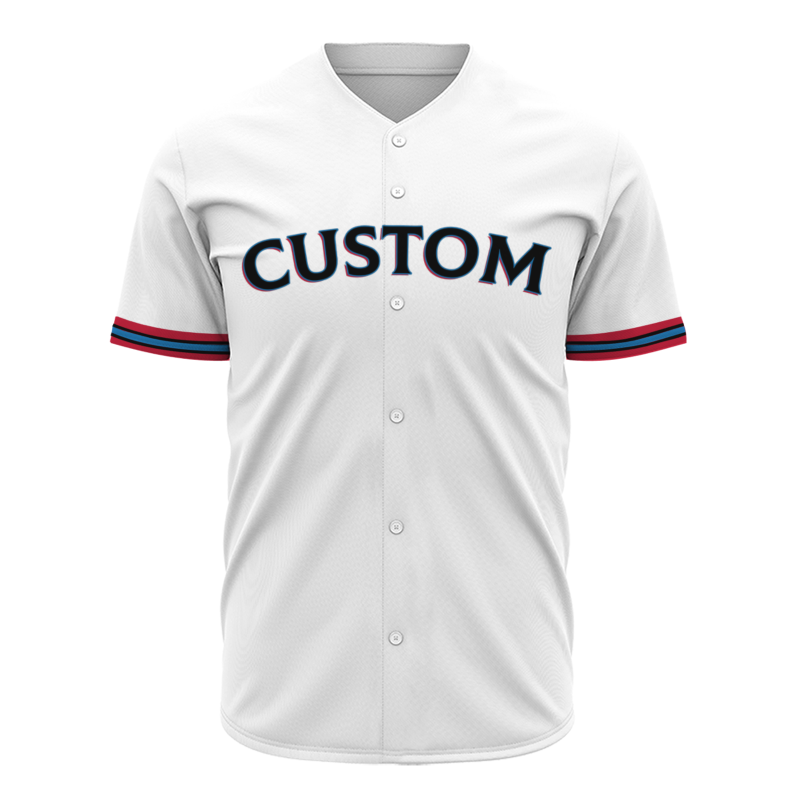 Custom White Red Black Classic Style Authentic Baseball Jersey