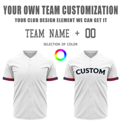 Custom White Red Black Classic Style Authentic Baseball Jersey