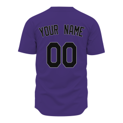Custom Purple Black Gray Fashion Design Classic Style Button Baseball Jersey