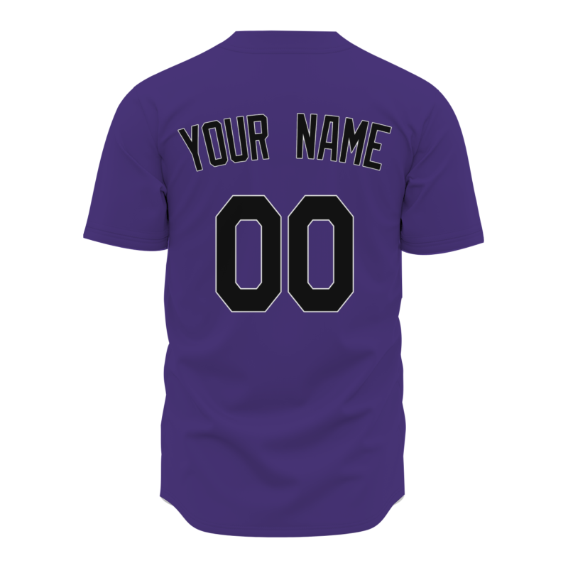 Custom Purple Black Gray Fashion Design Classic Style Button Baseball Jersey