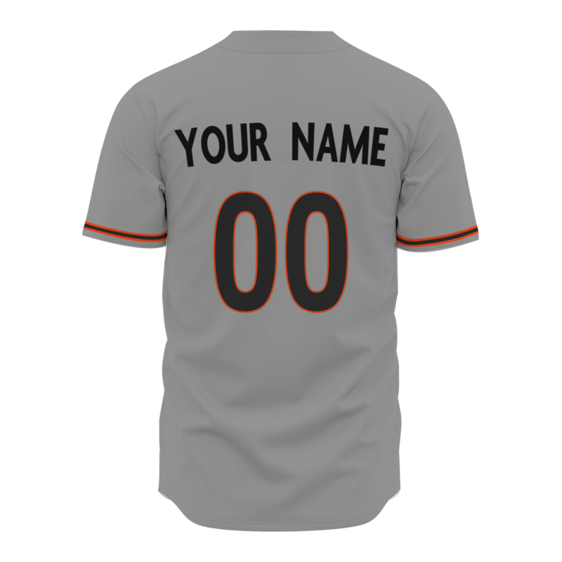 Custom Gray Red Black Fashion Design Classic Style Button Baseball Jersey