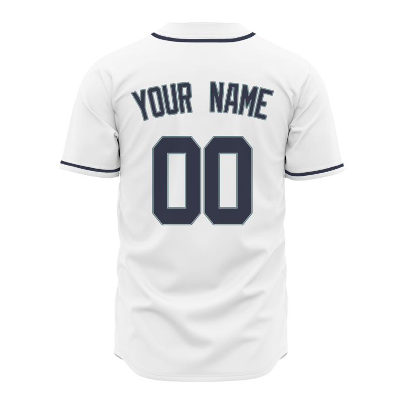 Custom White Black Green Fashion Design Classic Style Button Baseball Jersey