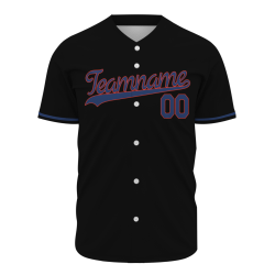 Custom  Black Red Blue Fashion Design Classic Style Button Down Baseball Jersey