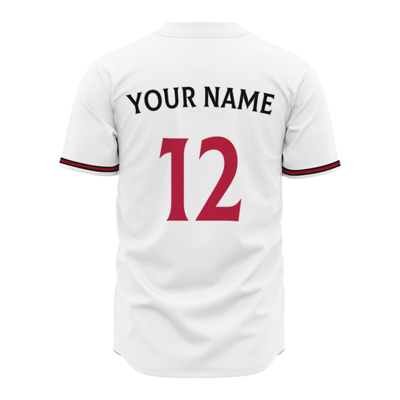 Custom  White Red Black Fashion Design Classic Style Button Down Baseball Jersey