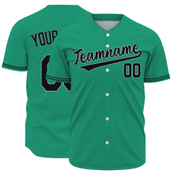 Custom  Green Black Fashion Design Classic Style Button Down Baseball Jersey