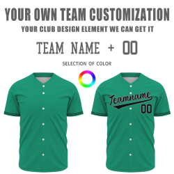 Custom  Green Black Fashion Design Classic Style Button Down Baseball Jersey