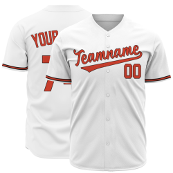 Custom  White Orange Black Fashion Design Classic Style Button Down Baseball Jersey