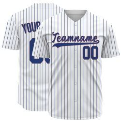 Custom White Red Blue Stripes Classic Style Button Down Fashion Design Baseball Jersey
