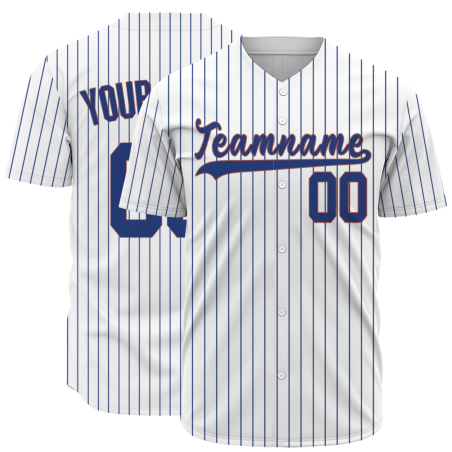 Custom White Red Blue Stripes Classic Style Button Down Fashion Design Baseball Jersey