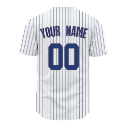 Custom White Red Blue Stripes Classic Style Button Down Fashion Design Baseball Jersey