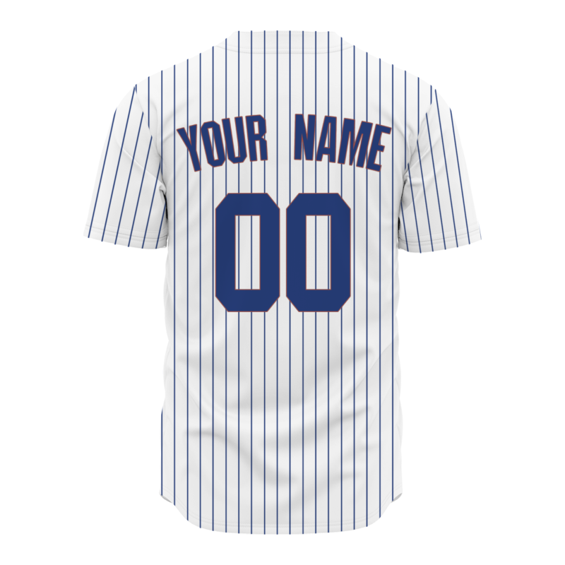 Custom White Red Blue Stripes Classic Style Button Down Fashion Design Baseball Jersey