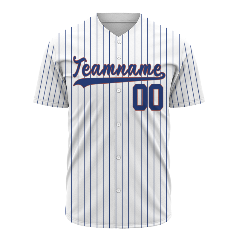 Custom White Red Blue Stripes Classic Style Button Down Fashion Design Baseball Jersey