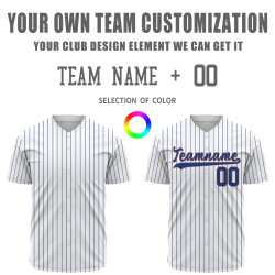 Custom White Red Blue Stripes Classic Style Button Down Fashion Design Baseball Jersey